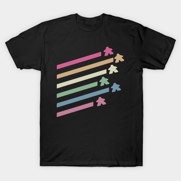 Retro Flying Meeples T-Shirt by MimicGaming